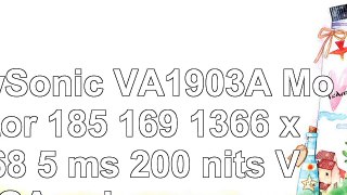 ViewSonic VA1903A  Monitor 185 169 1366 x 768 5 ms 200 nits VGA color negro
