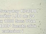 Acer Everyday K242HLA  Monitor LED de 24 1920 x 1080 5ms VGA DVI HDCP fuente