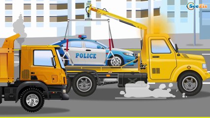 Meraklı Kamyon ve Ambulans şehirde - Eğitici çizgi Film - Türkçe