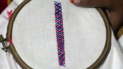Hand Embroidery: Hand Stitch:Double Herringbone Stitch