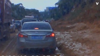 Landslide In China Caught On Dashcam