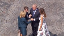 President and Melania Trump bid farewell to the Macrons as Paris trip concludes