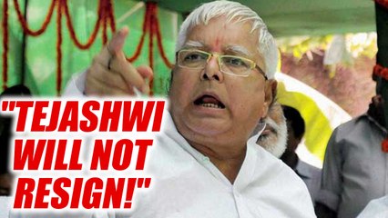 Скачать видео: Lalu on Tejashwi Yadav's resignation; says will not resign | Oneindia News