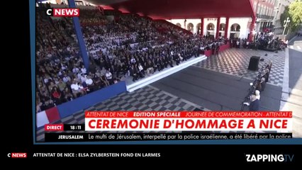 Attentat de Nice – Hommage : Elsa Zylberstein fond en larmes pendant son discours (Vidéo)