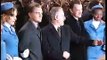 Leonardo DiCaprio mit Tom Hanks und Steven Spielberg (2003)
