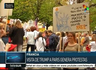 Francia: protestan en París por la visita de Donald Trump