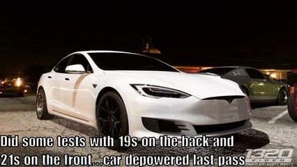 Night Race -Tesla P100D vs Nitrous Foxbody Mustang