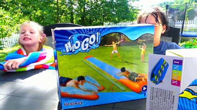 Tapis AQUATIQUE et FIN de Course dans la piscine -mini AQUALAND ds le jardin