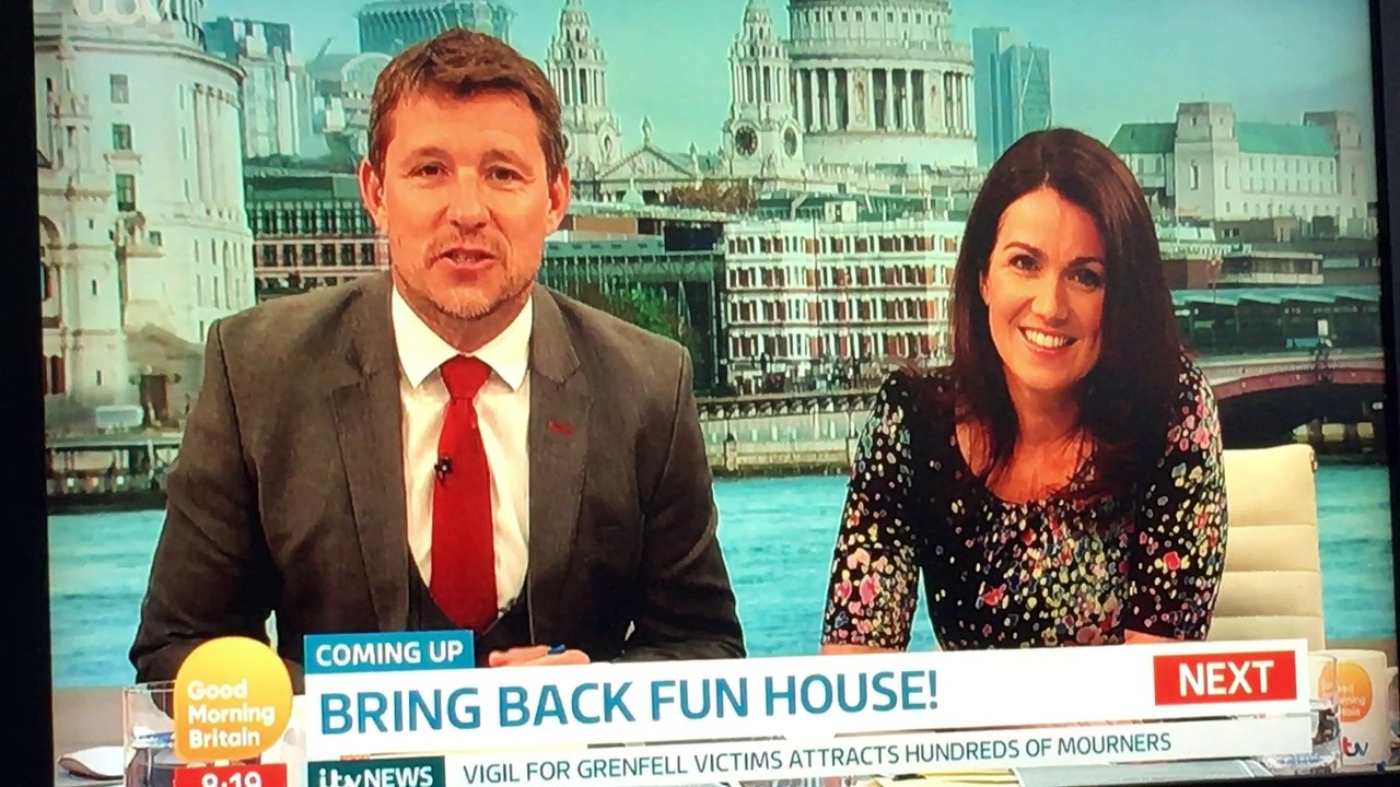 good morning Britain 2017 with fun house presenter pat sharp & twins Melanie & martina
