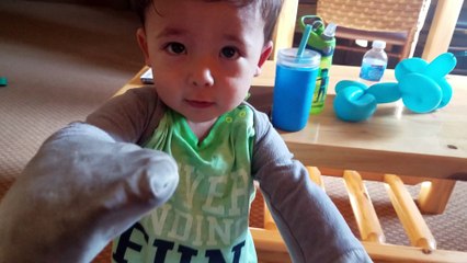 Cute toddler is really good at pretend sleeping