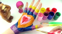 Aprender colores con cuerpo pintar divertido y creativa para Niños mashaallah y el oso de pintura