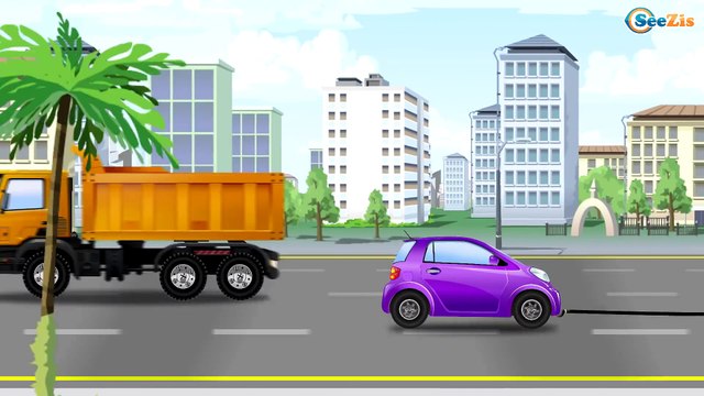 Cars for kids - The Yellow Tow Truck - Kids Channel KC - Power Wheels PW