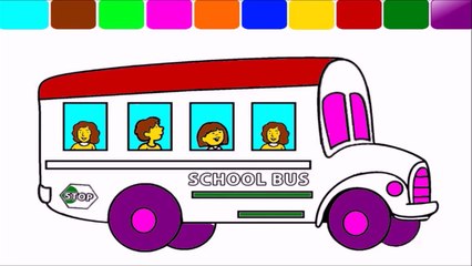 Download Video: Autobus voiture coloration les couleurs dessiner pour Comment enfants Apprendre école à Il pages kidstv jacky