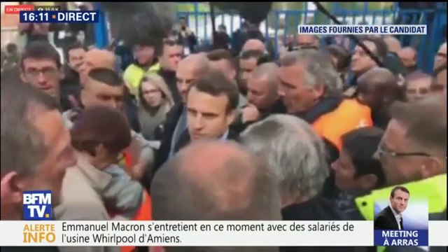 Je reviendrai pour vous rendre compte Macron s'engage devant les salariés de Whirlpool