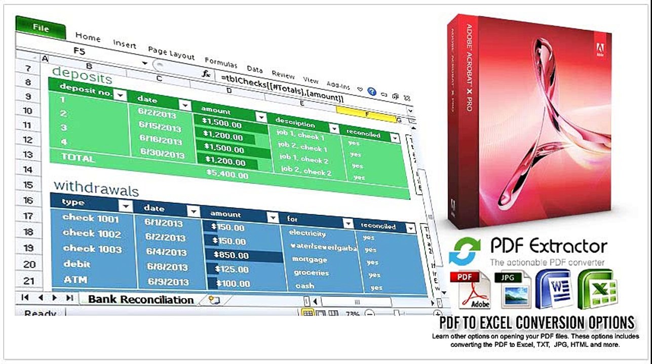 PDF to Excel Conversion Options