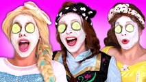 Frozen Elsa & Anna SPA DAY! w/ Joker Princess Anna Belle Hulk Bad Baby Joker Girl! Superhero Fun