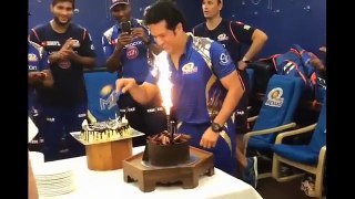 Sachin Tendulkar celebrating birthday with MI team in IPL 2017 | DailyMotion