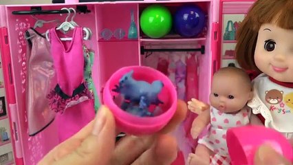 Baby doll Closet Surprise eggs and house toys play