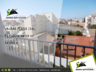 T1 Cabine A vendre Valras plage 19m2 - 74 000 Euros