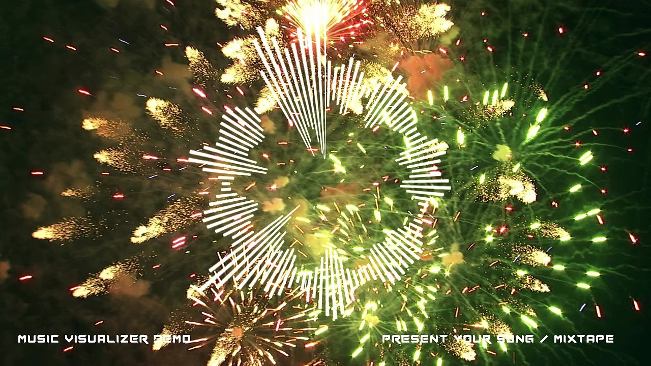 Music Visualizer Royalty Free - Fireworks Style