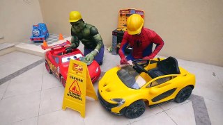 Spiderman CAR WASH GONE WRONG! w_ Hulk Venom Joker Bad Baby & Toys Family Fun McDonalds Kids Video-k2Enzm