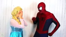 Spiderman With Frozen Elsa & Giant Gummy Candy Chuppa Chups, Pink Spidergirl Superhero in Real Life-65XDr