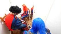 Mr Bean Cuts Superman's Hair! w_ Spiderman Frozen Elsa Toys Kids FUN Movie in Real Life-_9bZnaqT