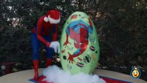 SPIDERMAN GIANT EGG SURPRISE TOYS for Kids w_ Spidey IRL Bubbles Gross Slime Christmas Toys Unboxing-8Zjug