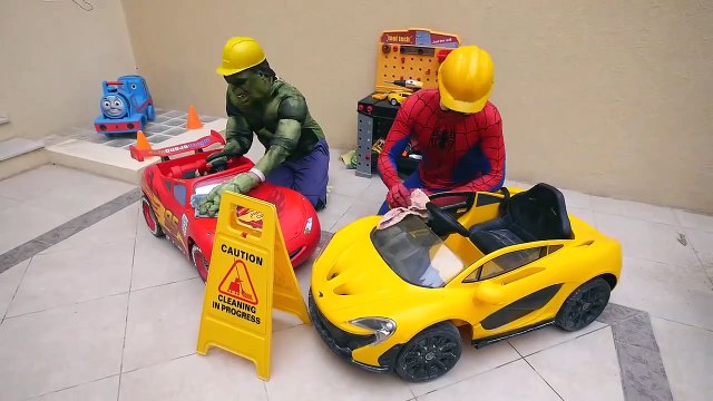 Spiderman CAR WASH GONE WRONG! w_ Hulk Venom Joker Bad Baby & Toys Family Fun McDonalds Kids Video-k2EnzmL