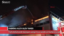 Sancaktepe'de bir fabrika alev alev yandı