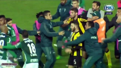 Bagarre générale après le coup de sifflet entre Palmeiras et Panarol