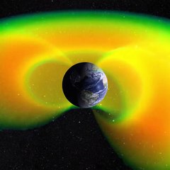 [No Audio] Earth’s radiation belts, two doughnut-shaped regions of charged particles encircling our planet