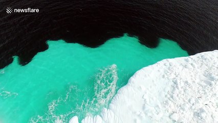 Stunning aerial view of iceberg in Newsfoundland, Canada