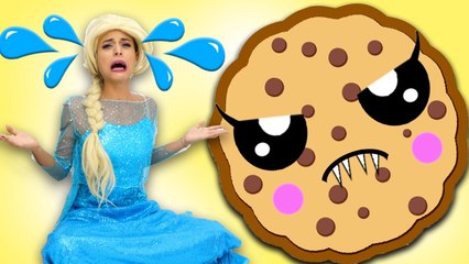Frozen Elsa Cookies Attack! Spiderman vs Bubble Gum Vampire w- Poison Ivy maleficent Superhero IRL