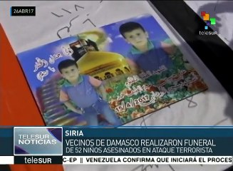 Siria: realizan funeral de 52 niños fallecidos en un ataque terrorista