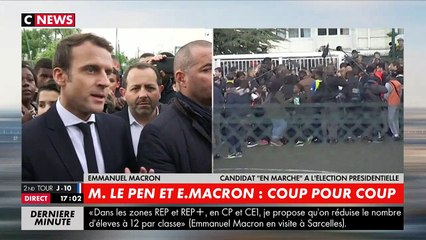 Emmanuel Macron attaque Marine Le Pen à Sarcelles