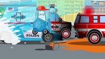 Emergency Vehicles - The Red Fire Truck helps Cars Friends - Cars & Trucks Cartoons for Children