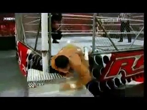Mark Henry Destroys Big Show With Steel Cage Door WWE Raw 2011