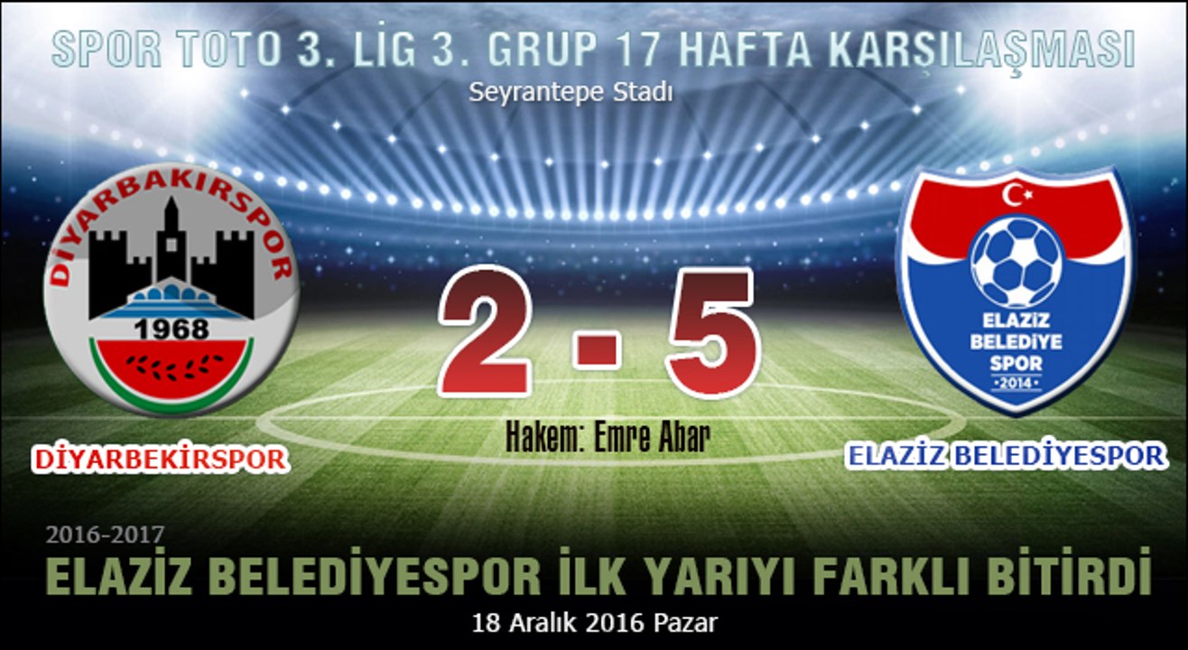 Diyarbekirspor 2-5 Elaziz Belediyespor