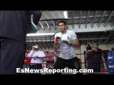 Boxing Champ Zurdo Ramirez EXPLOSIVE mitt work - esnews boxing
