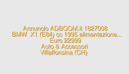 Download Video: BMW  X1 (E84) cc 1995 alimentazione...