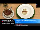Receta: tamales de chile poblano y espinaca