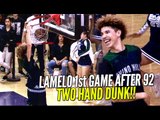 LaMelo Ball EASY Buckets & Two Hand Dunk (Warm Ups) 1st Game Since 92 Points! Chino Hills vs Rancho!