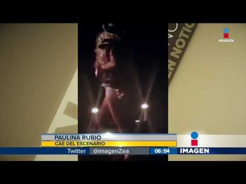 Paulina Rubio se cayó del escenario