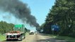 18-Wheeler Catches Fire Along Interstate 12, Causing Traffic Backup