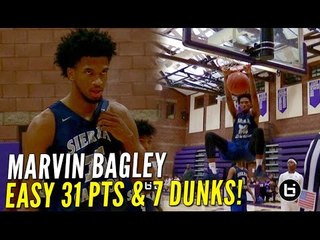 Marvin Bagley Puts Up An Easy 31 Points! Sierra Canyon Vs Cathedral Full Highlights!
