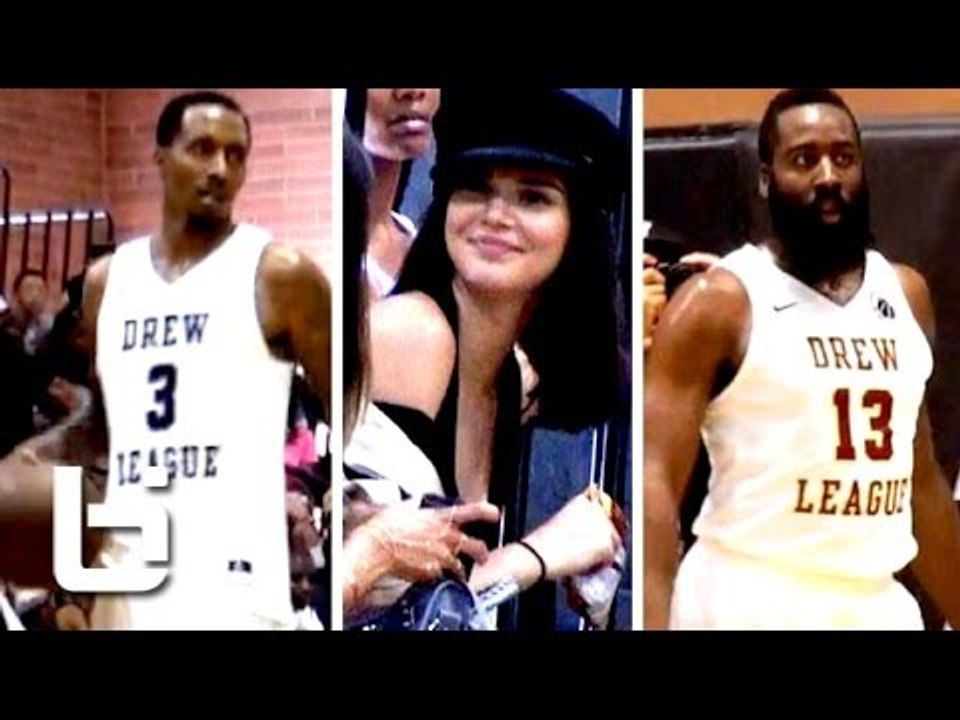 James Harden & Brandon Jennings Show OUT In-front of Kendall Jenner at Drew League!!