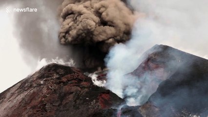 Huge ash explosion from Southeast Crater of Mount Etna