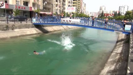 Adana Hava Isındı Sulama Kanalları Çocuklarla Doldu