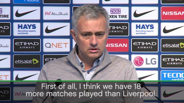 Mourinho laments 'unfair' top four battle with Liverpool